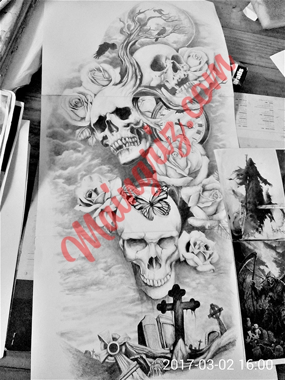 Skull roses and lace download tattoo design  TattooDesignStock